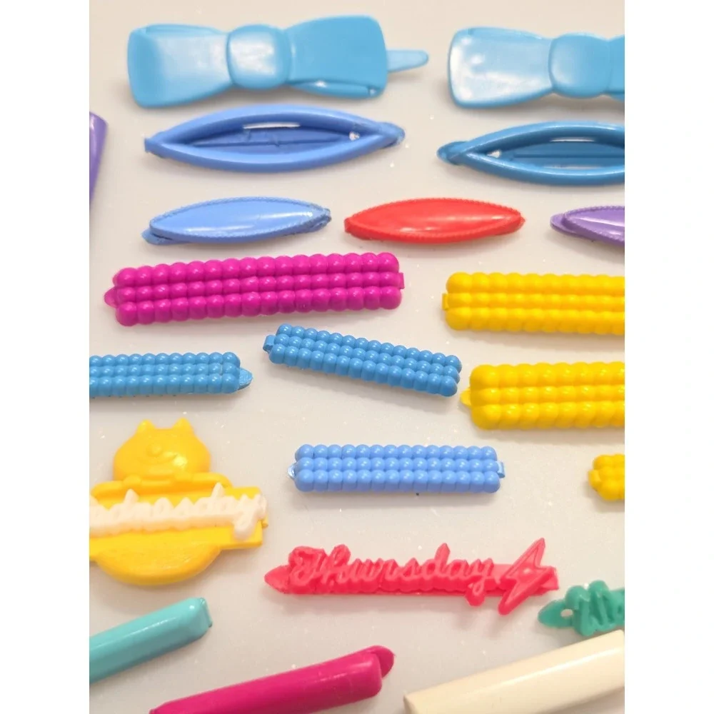 Vintage‎ 80s Goody Snap Tight Barrettes Plastic Hair Clips Lot Of 23